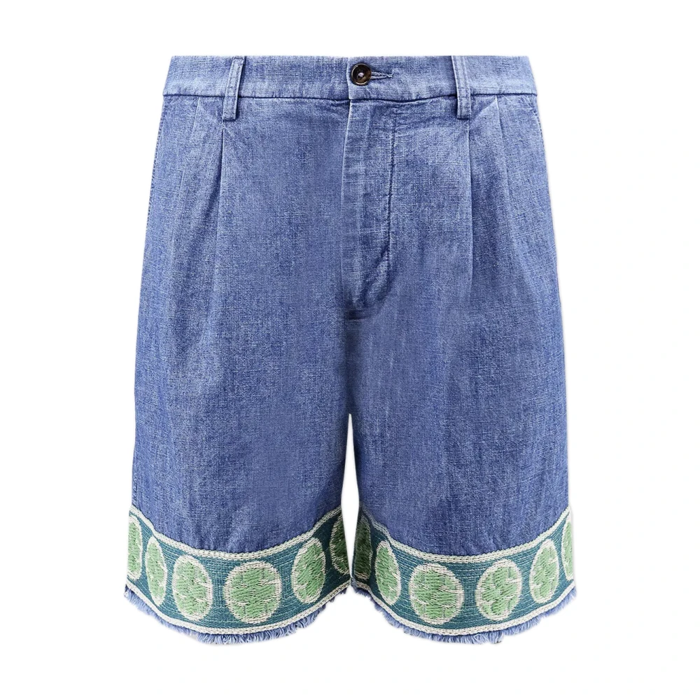 Valentino Garavani Blauwe Katoenen Shorts Gemaakt in Italië Blue Heren
