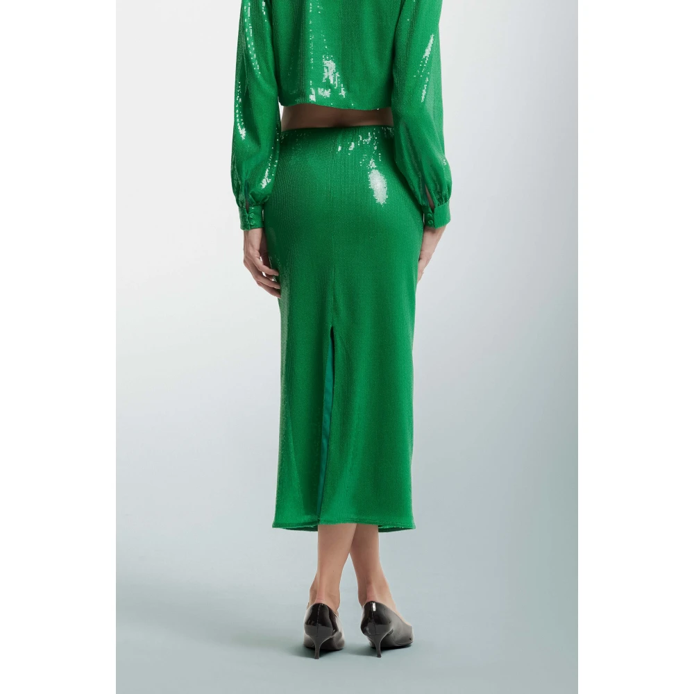 Kocca Pailletten Lange Rok Green Dames