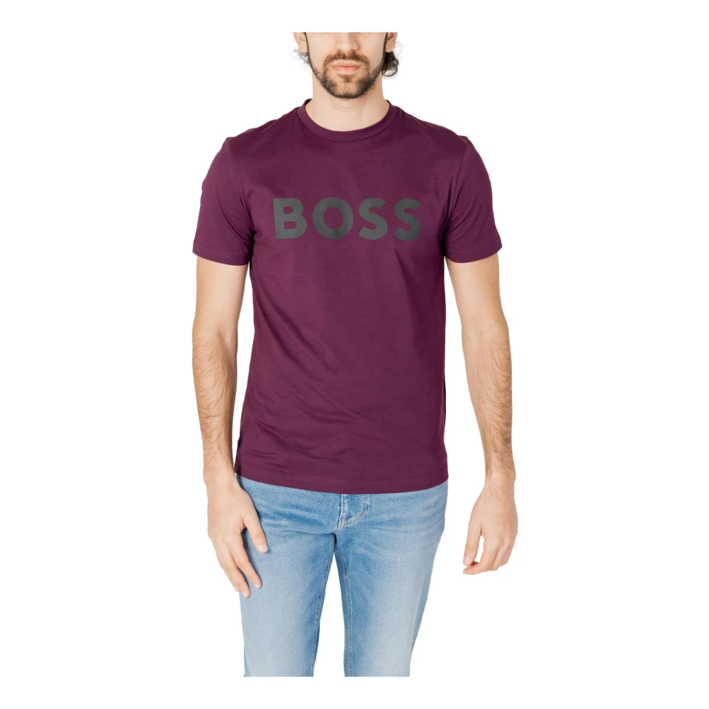 Hugo Boss T-Shirts Purple Heren