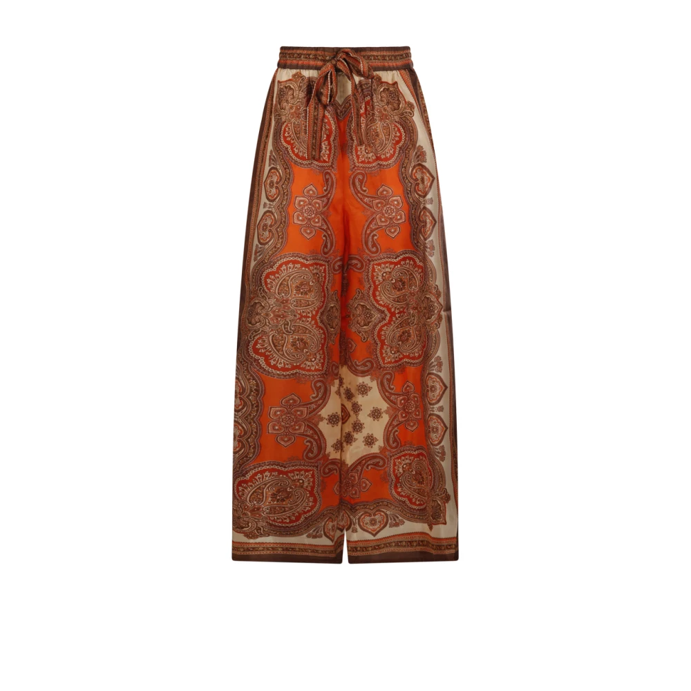Zimmermann Multicolor Mahon Relaxed Pant - Female - Wide Trousers - L - Trousers