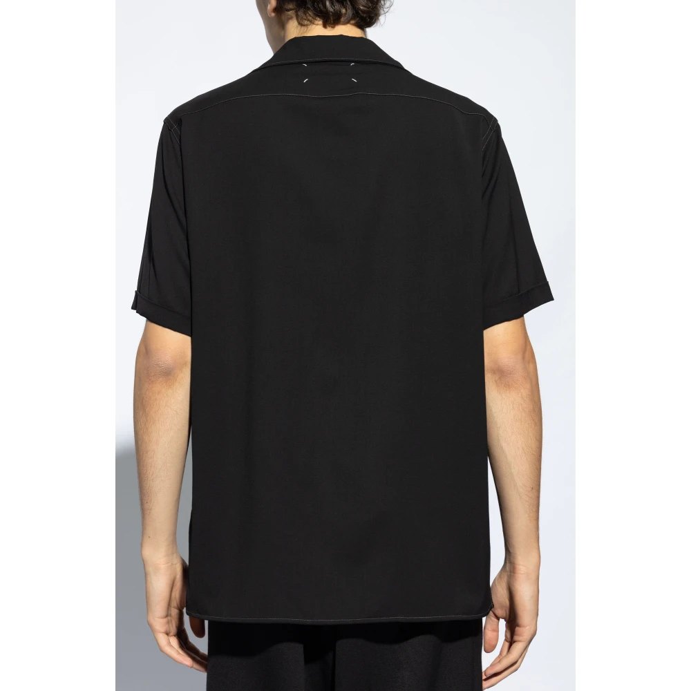 Maison Margiela Overhemd met contrasterende stiksels Black Heren