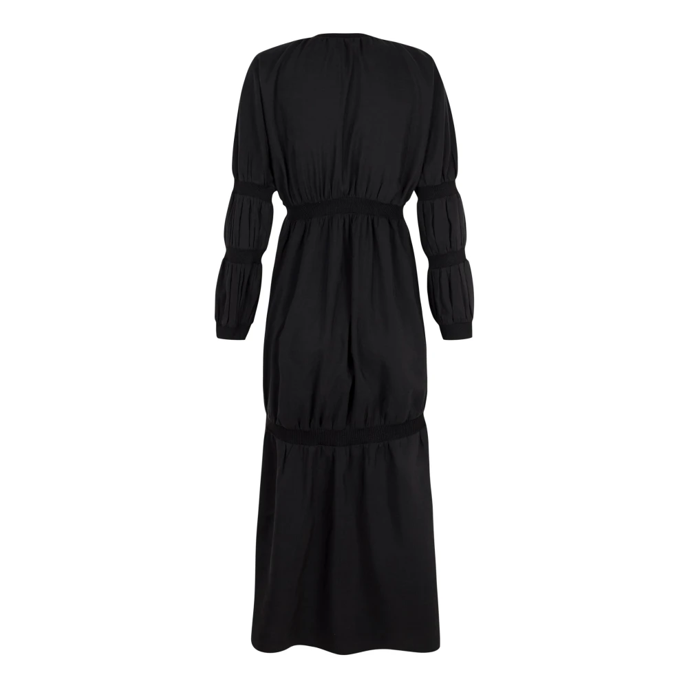 Cortana Linnen en zijden midi-jurk Black Dames