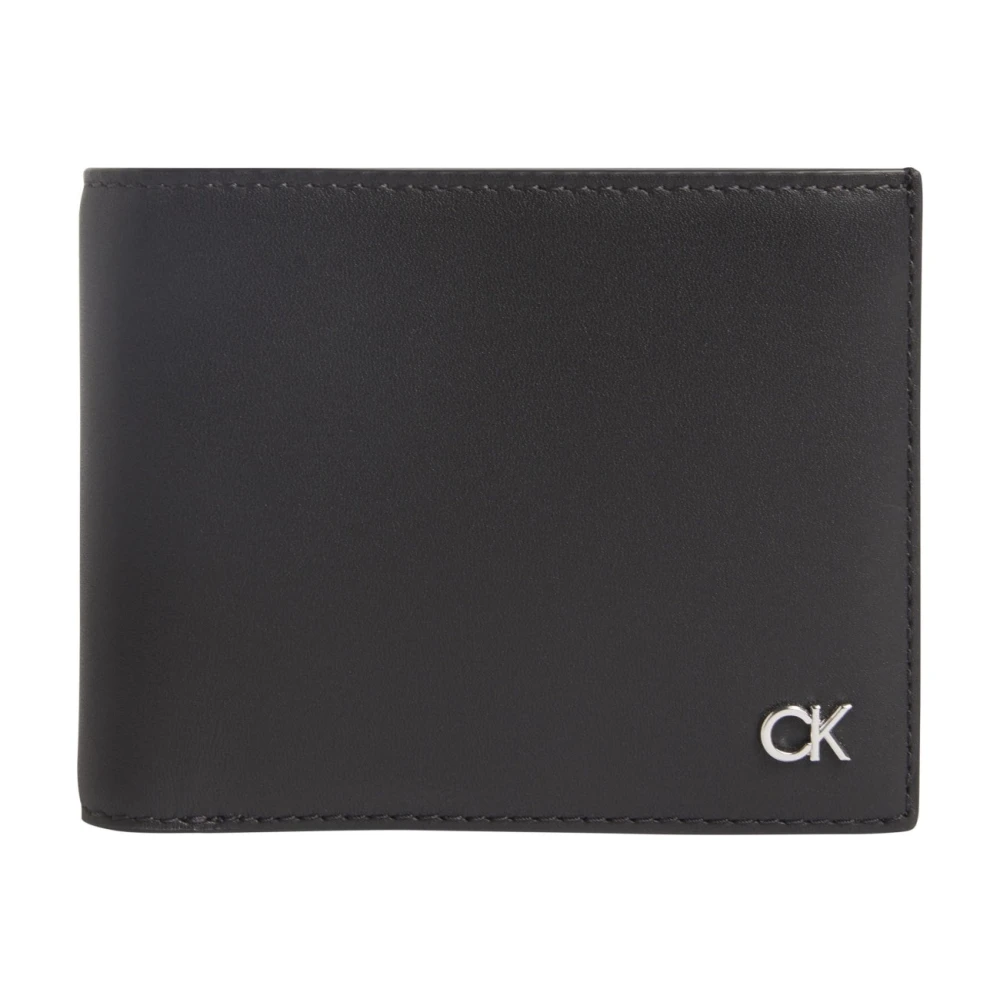 Calvin Klein Zwarte Bifold Portemonnee met Muntvak Black Heren