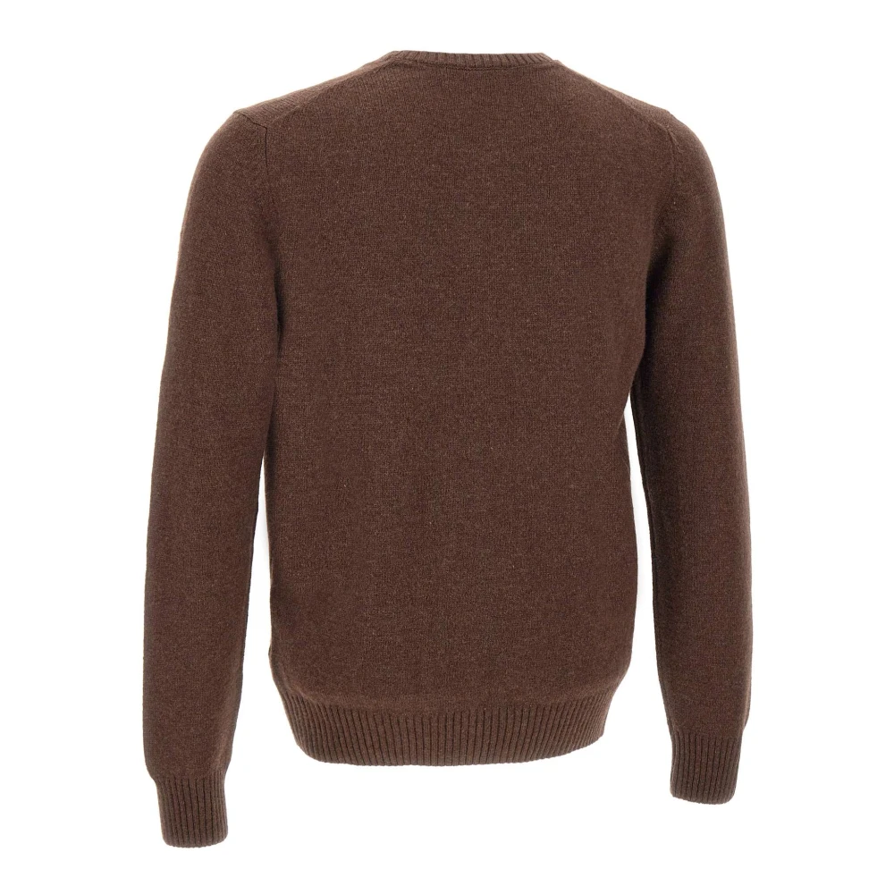 Gran Sasso Bruine Wol Crew Neck Sweater Brown Heren