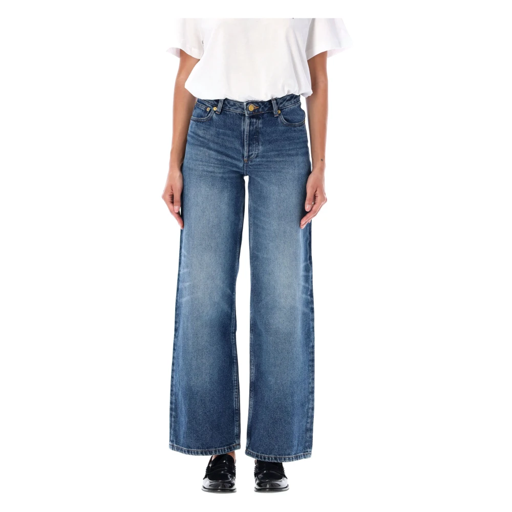 A.p.c. Hoge Taille Wijde Pijp Indigo Jeans Blue Dames