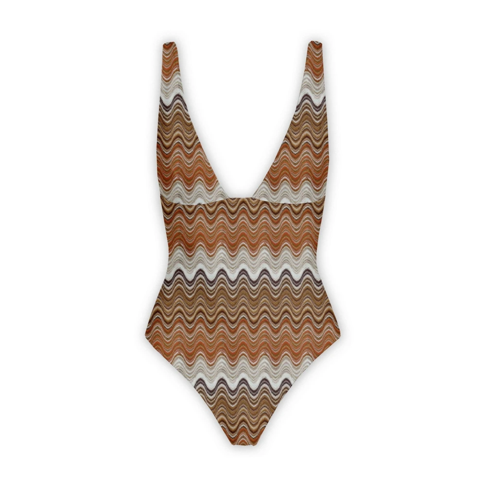 Mc2 Saint Barth Women's Brown Swimsuits, S, Mavi Classical Band Triangle One-Piece Swimsuit Rachel