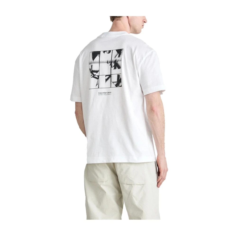Calvin Klein Grid Monogram T-shirt White Heren