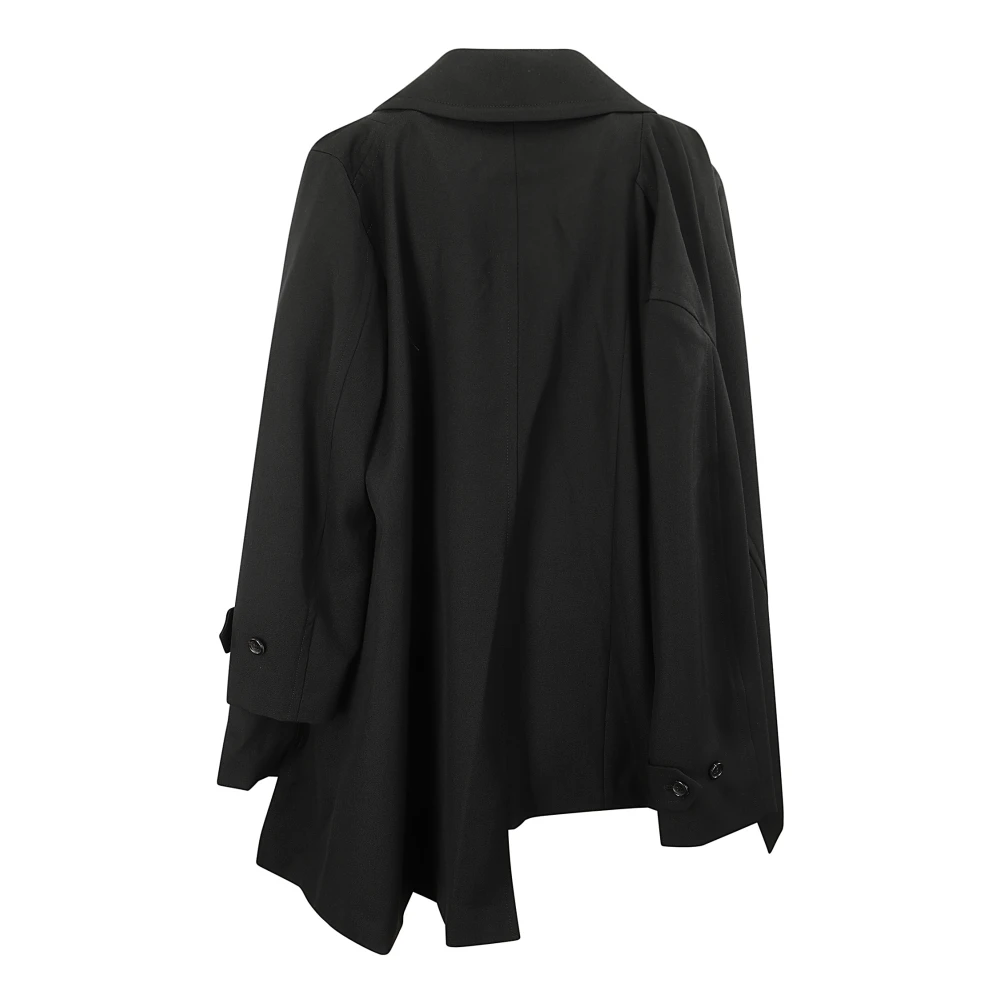 Comme des Garçons Double-Breasted Jas met Asymmetrische Zoom Black Dames