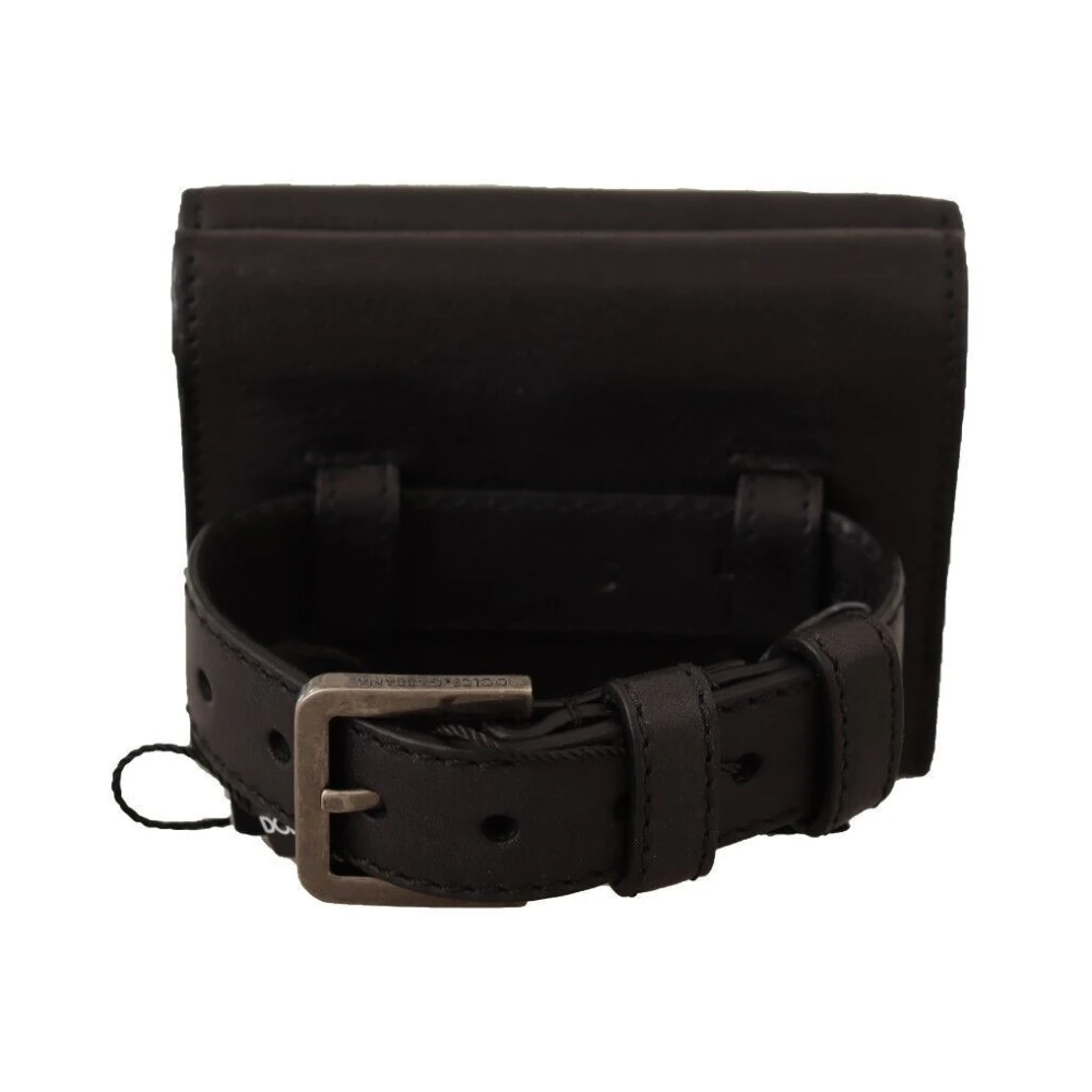 Dolce & Gabbana Elegant Trifold Lederen Multi-Kit Accessoire Black Dames