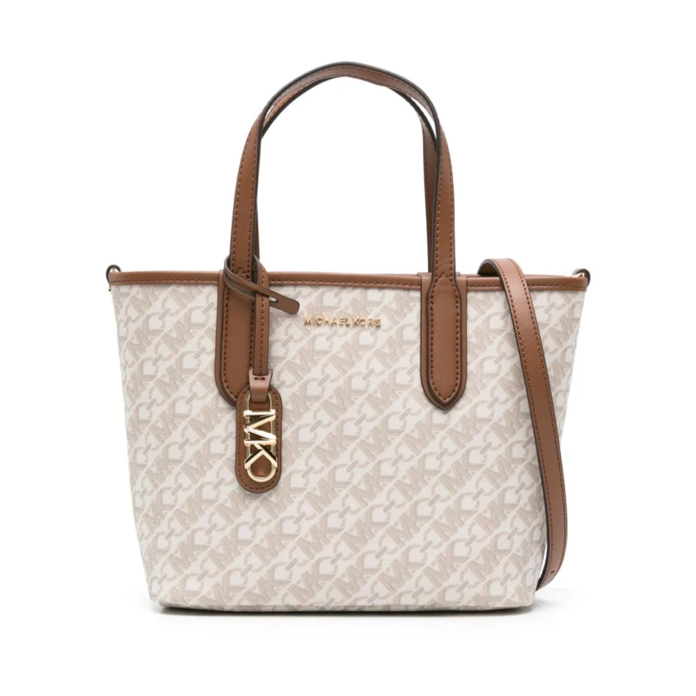 Michael Kors Stijlvolle witte handtas met leren afwerking White Dames