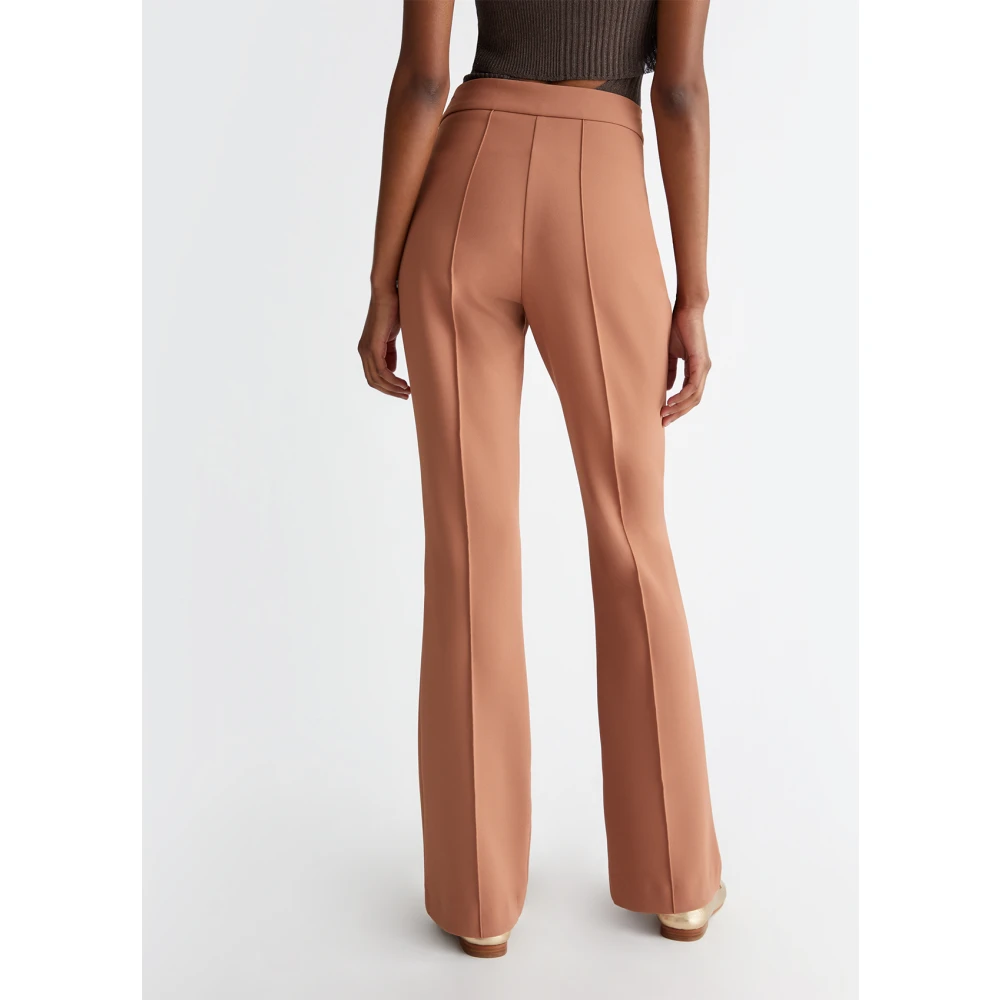 Liu Jo Flare broek in stretch technische stof Brown Dames