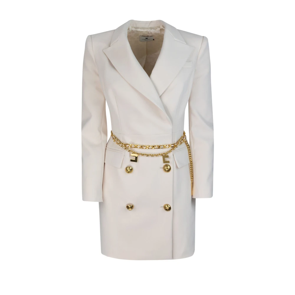 Elisabetta Franchi Witte double-breasted jasjurk White Dames