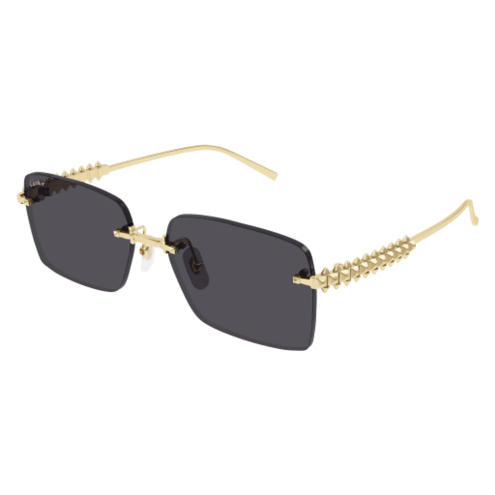 Cartier Guld Rimless Solglasögon Clash Stil Yellow, Unisex