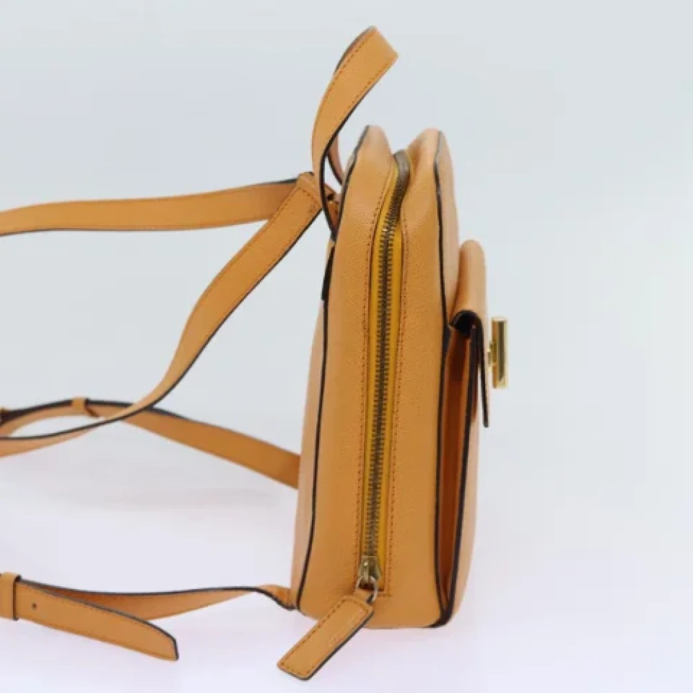 Celine Vintage Pre-owned Leather backpacks Orange Dames