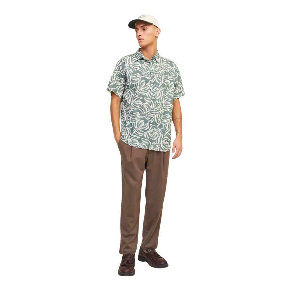 jack & jones Bloemen korte mouw overhemd Lafayette Blue Heren