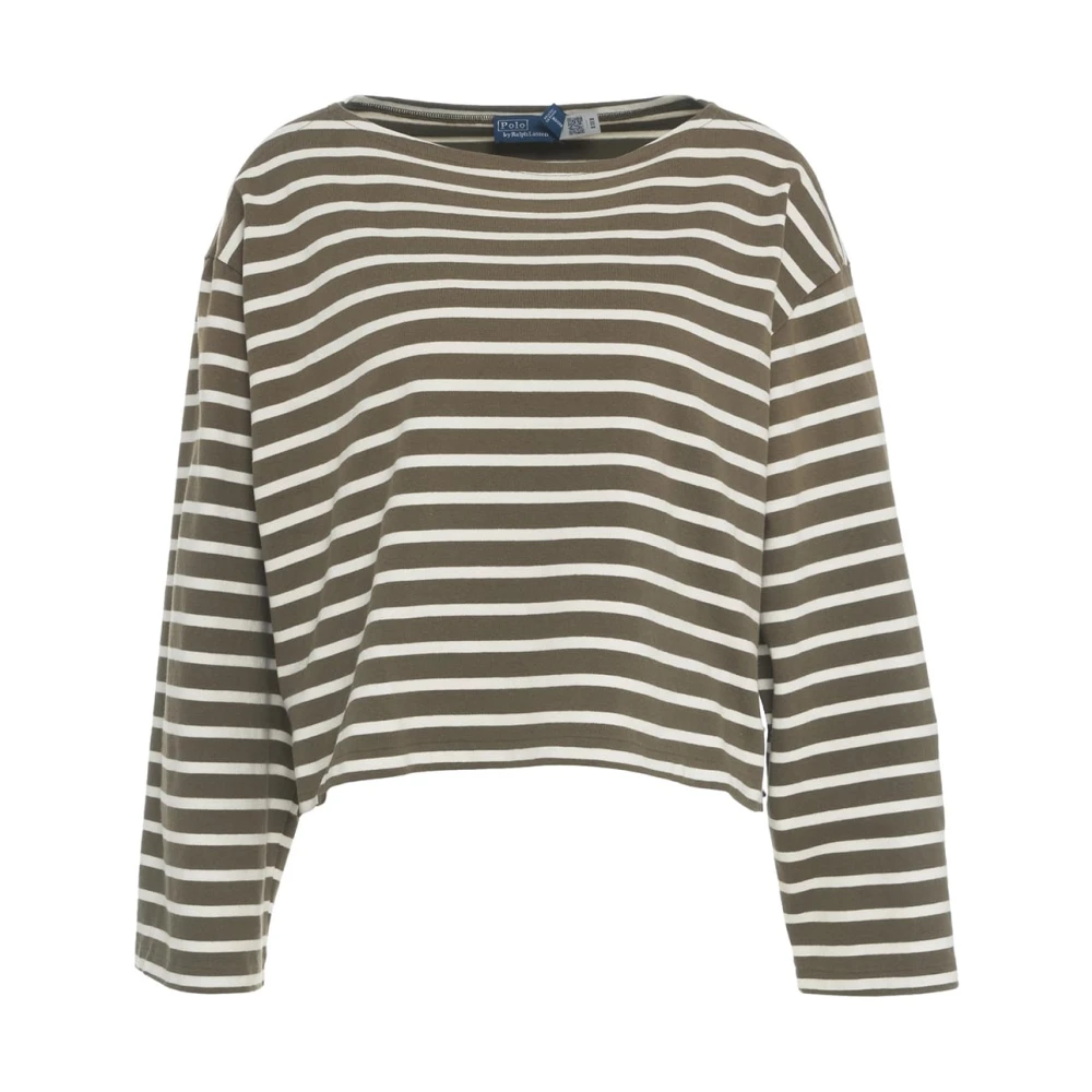 Polo Ralph Lauren Gestreepte Groene Gebreide Kleding Ss25 Green Dames