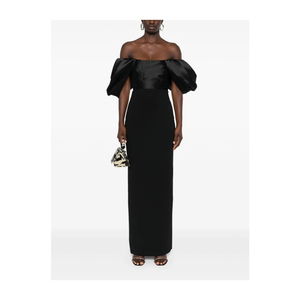 Solace London Zwarte Strapless Maxi Jurk Black Dames