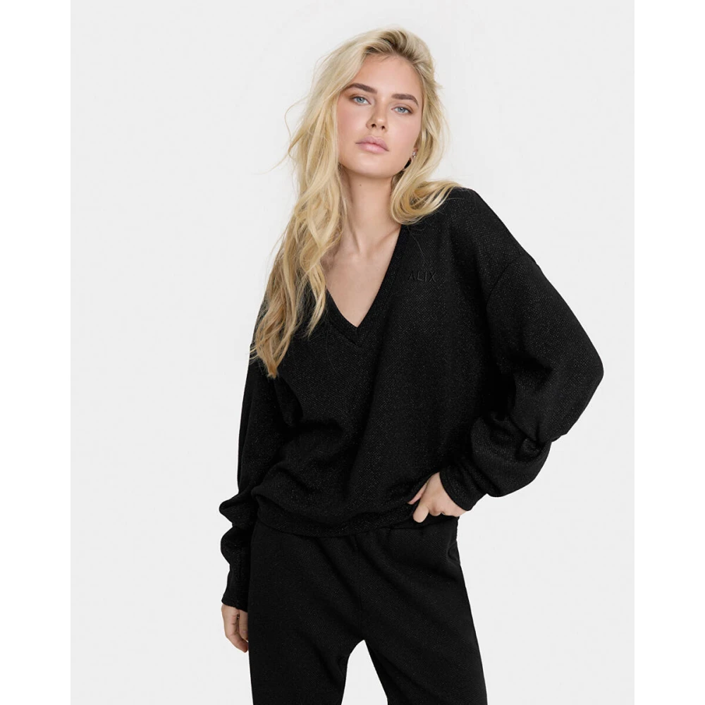 Alix The Label Gebreide trui met mouwdetail Black Dames