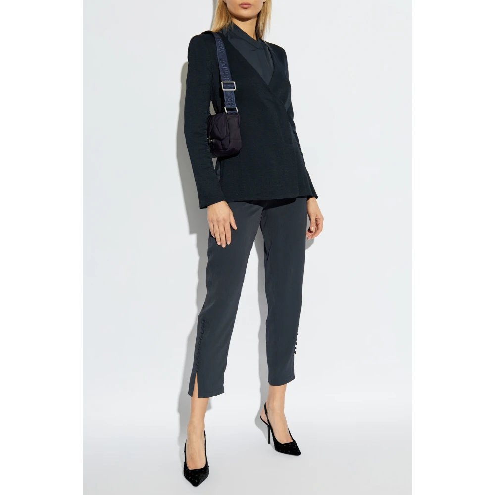 Emporio Armani Blazer met dubbele split aan de achterkant Blue Dames