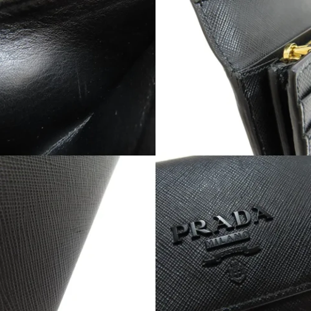 Prada Vintage Pre-owned Leather wallets Black Dames