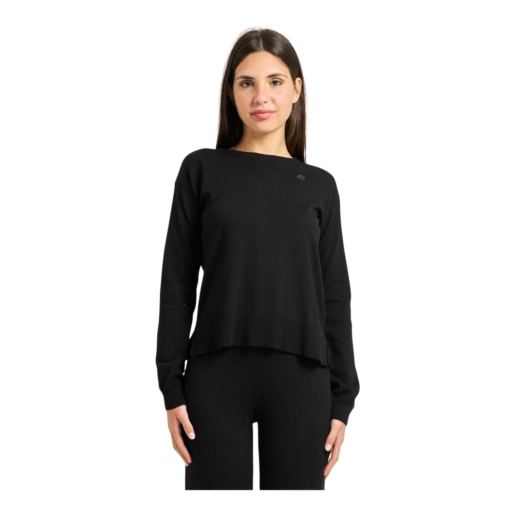 K-Way Vrouw Zwart Truien & Vesten Dames, M, Katoen, Cropped Sweater