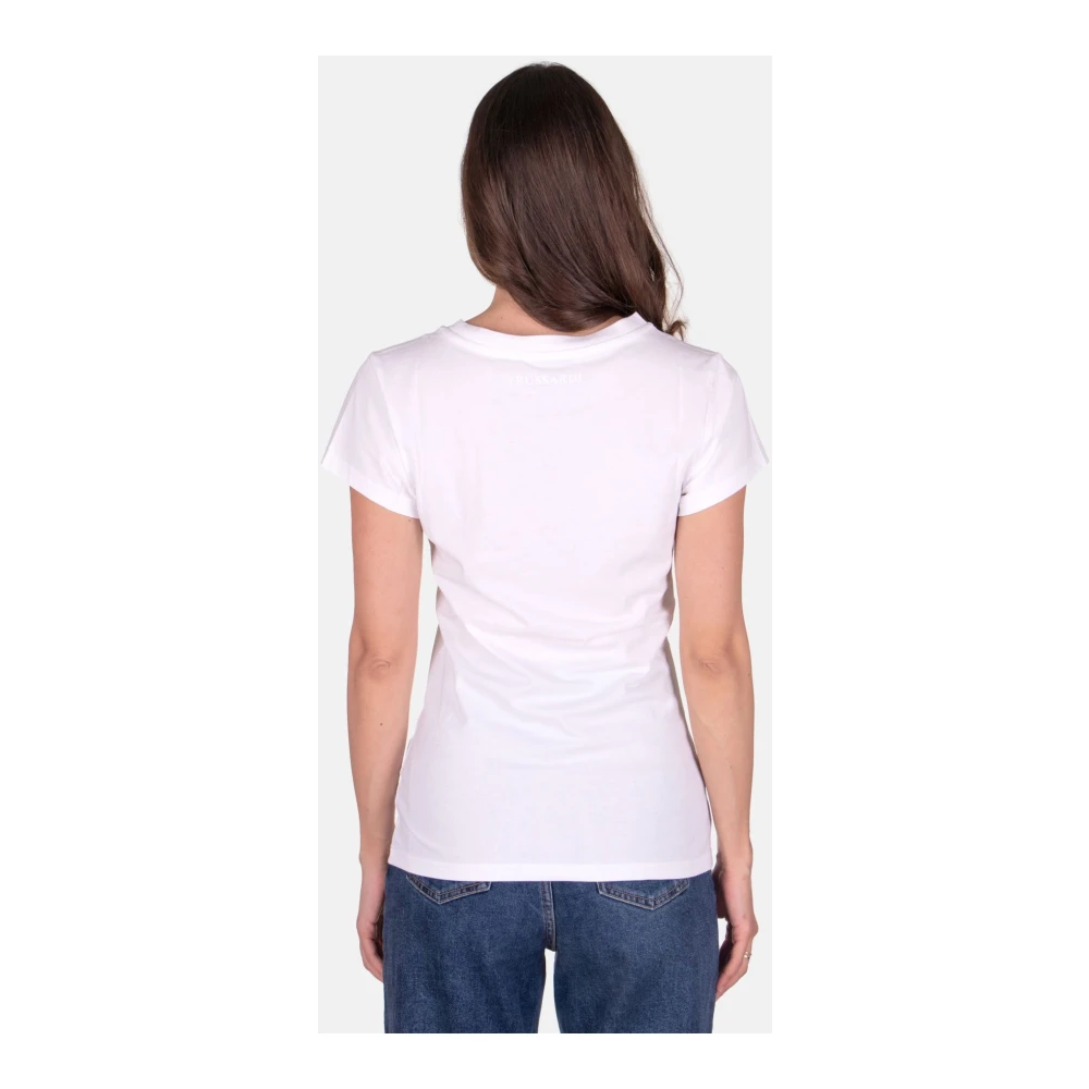 Trussardi Watercolor Logo T-shirt voor Vrouwen White Dames
