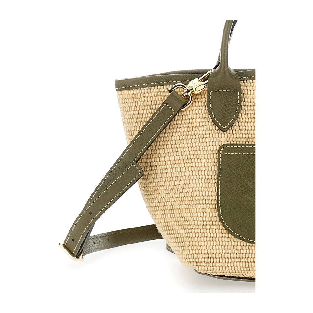 Longchamp Groene handtas met logo in reliëf Green Dames