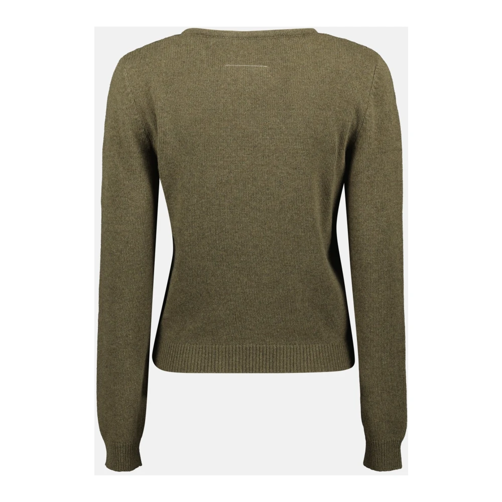 MM6 Maison Margiela Wollen trui met schoudergaten Green Dames