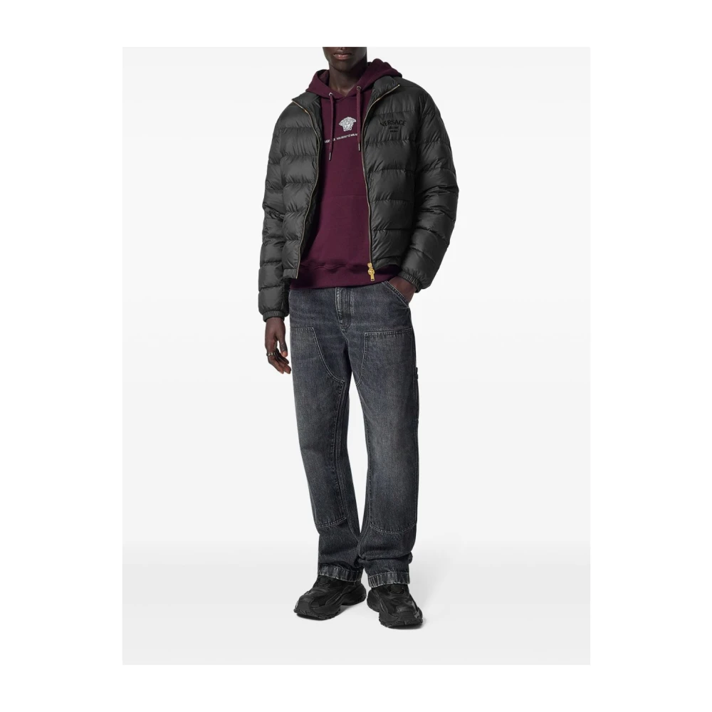 Versace Zwarte Patchwork Jeans Black Heren