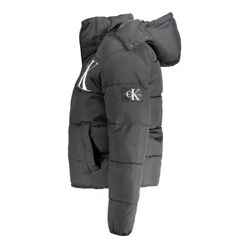 Calvin Klein Zwarte jas met afneembare capuchon Black Heren