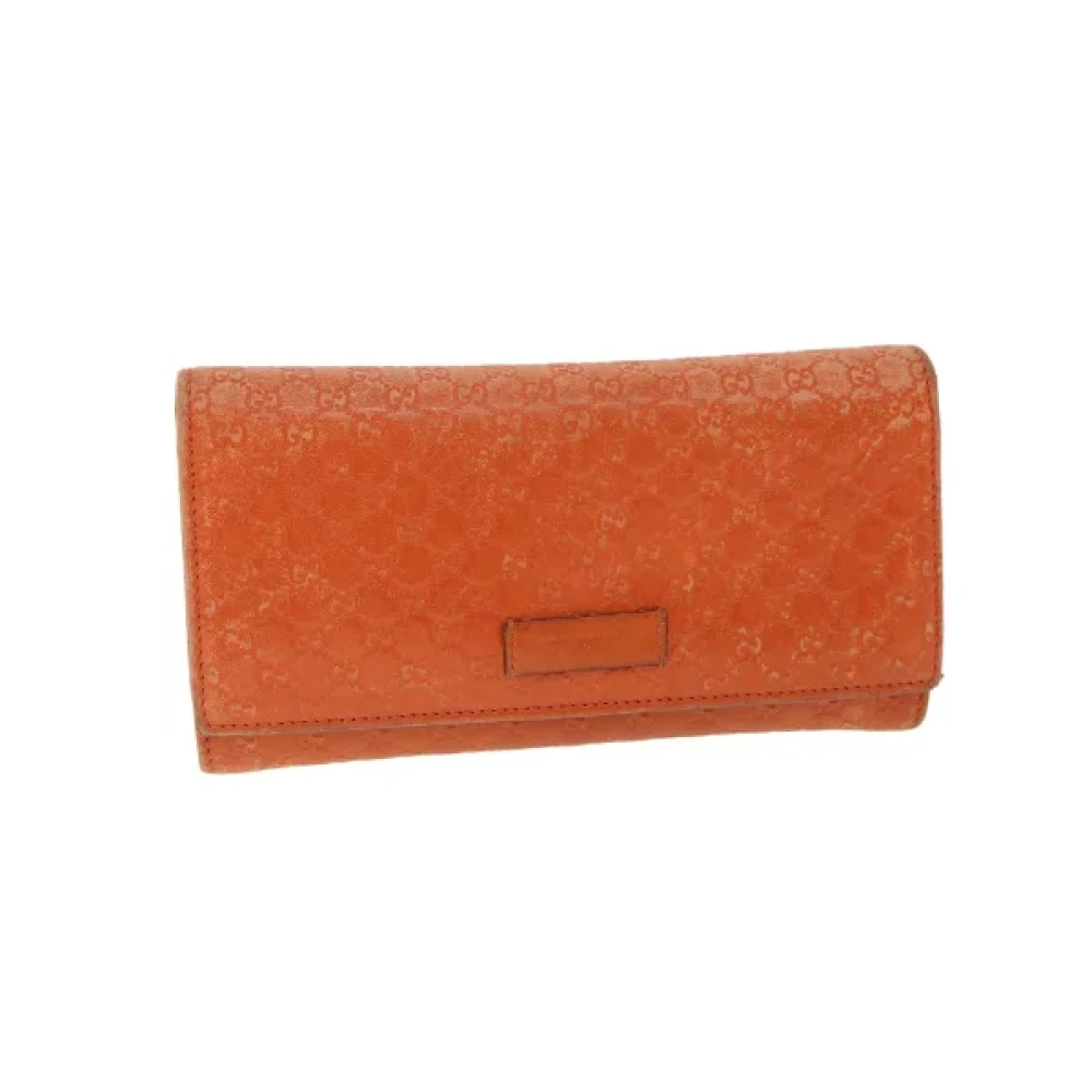 Gucci Vintage Pre-owned Canvas wallets Orange Dames