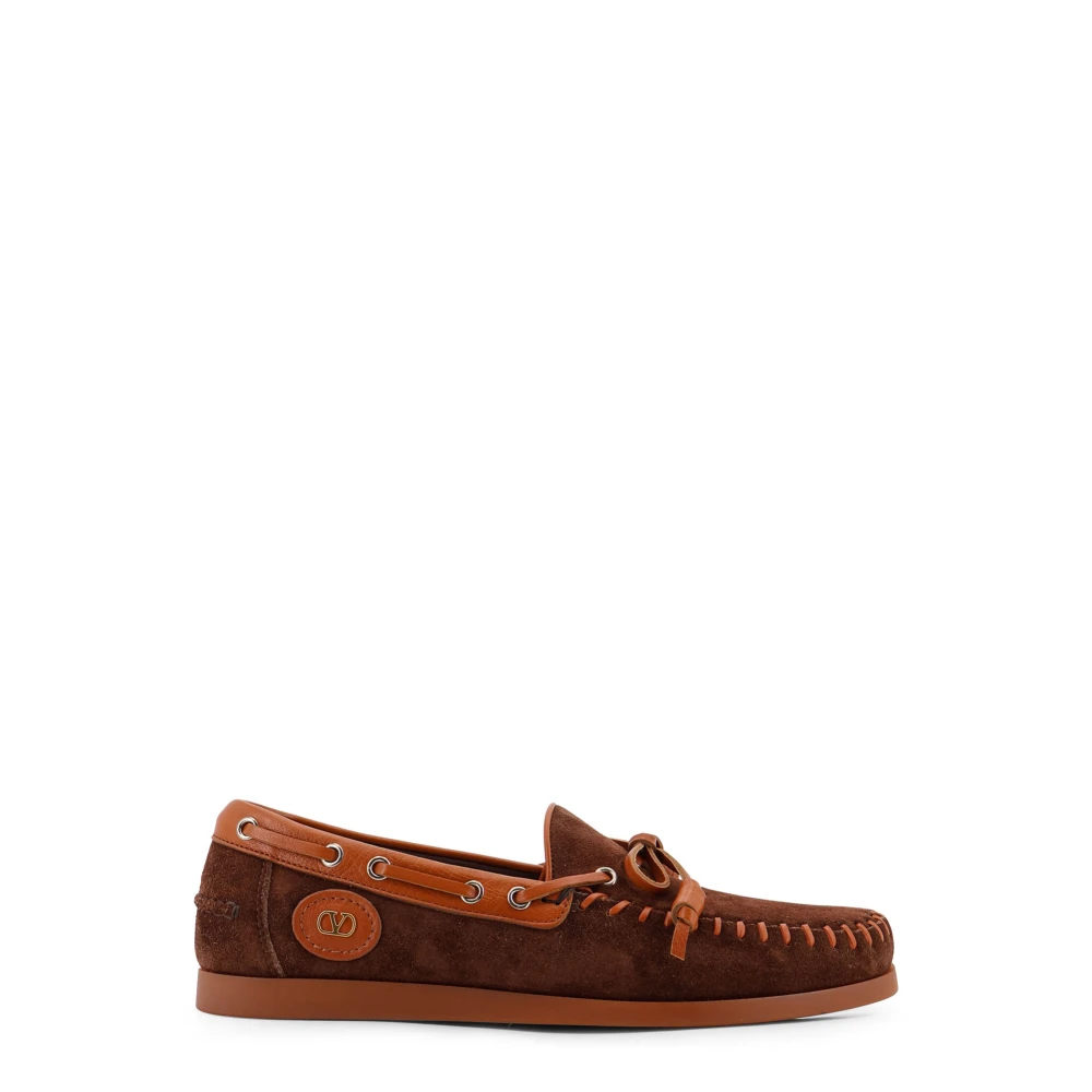 Valentino Garavani Brown Boat Shoes, Male, 12 Uk, Palm Avenue Boat Loafers