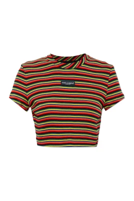 Bomulls-T-shirt med applikerad logotyp