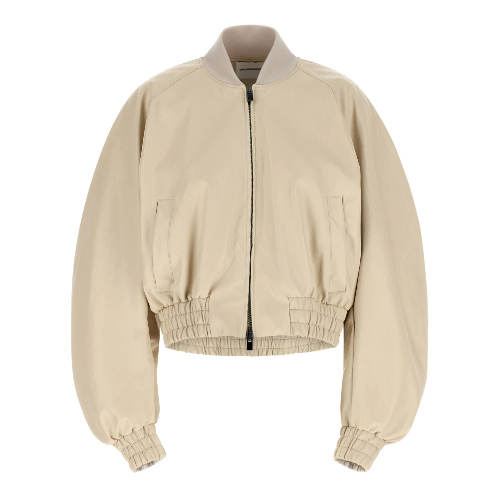 Andamane Women's Beige Sierra Bomber Jacket - Bomber Jackets - M - Jackets