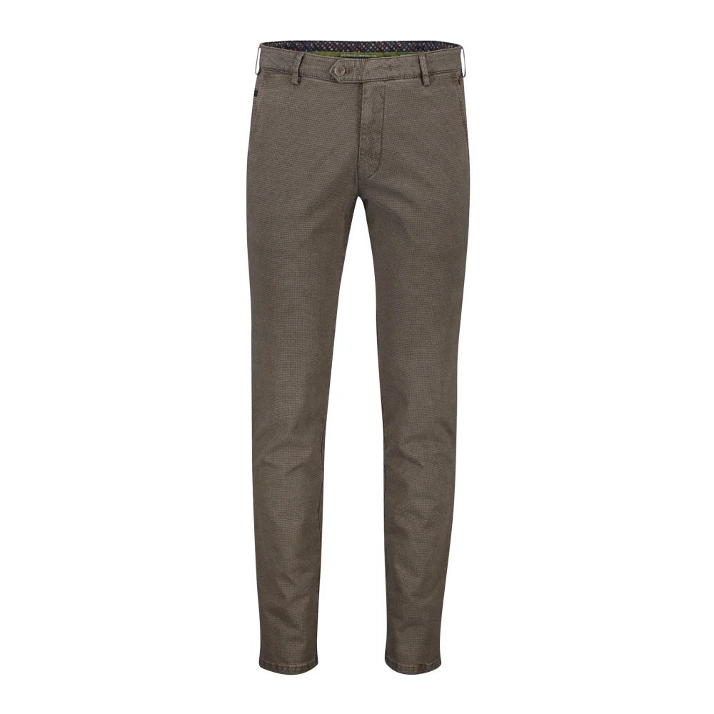 Meyer Bruine Katoenen Chino Broek Slim Fit Brown Heren