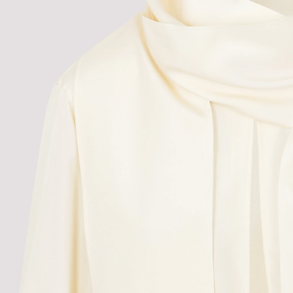Givenchy Witte Zijden Foulard Blouse Beige Dames