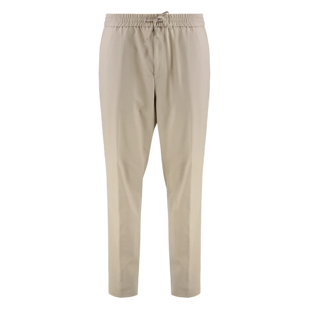 Hugo Men's Beige Relaxed Fit Wool Blend Trousers - Slim-Fit Trousers - L - Trousers