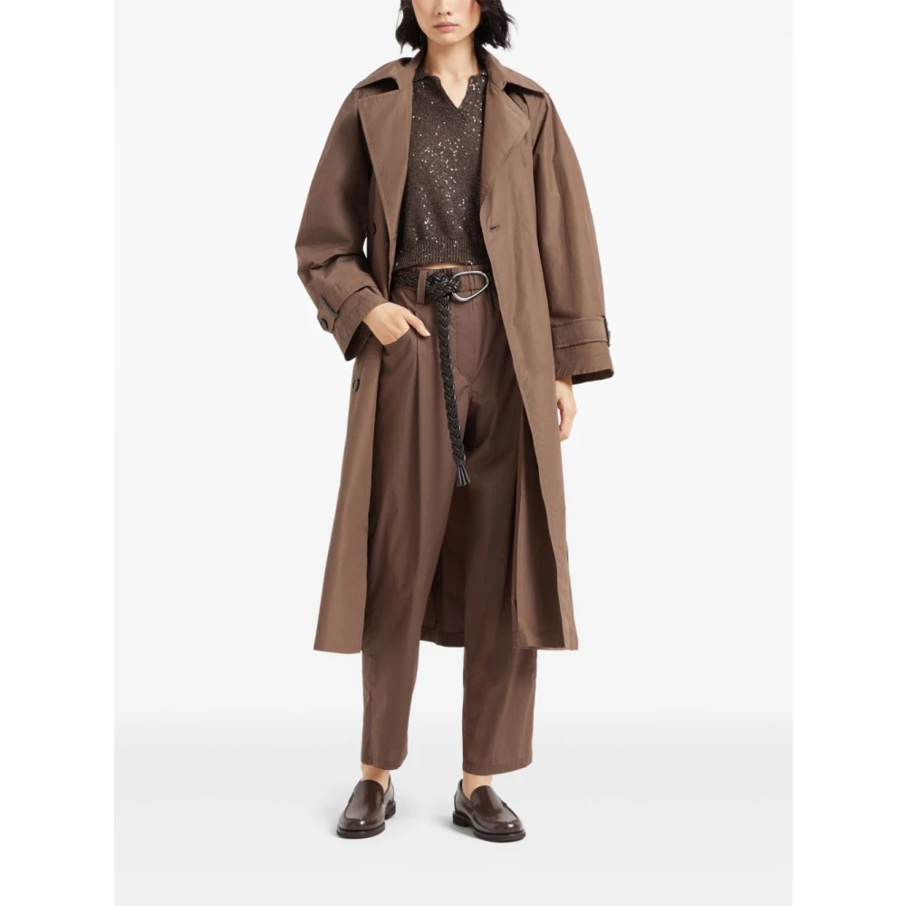 BRUNELLO CUCINELLI Bruine Broek Elegante Stijl Brown Dames