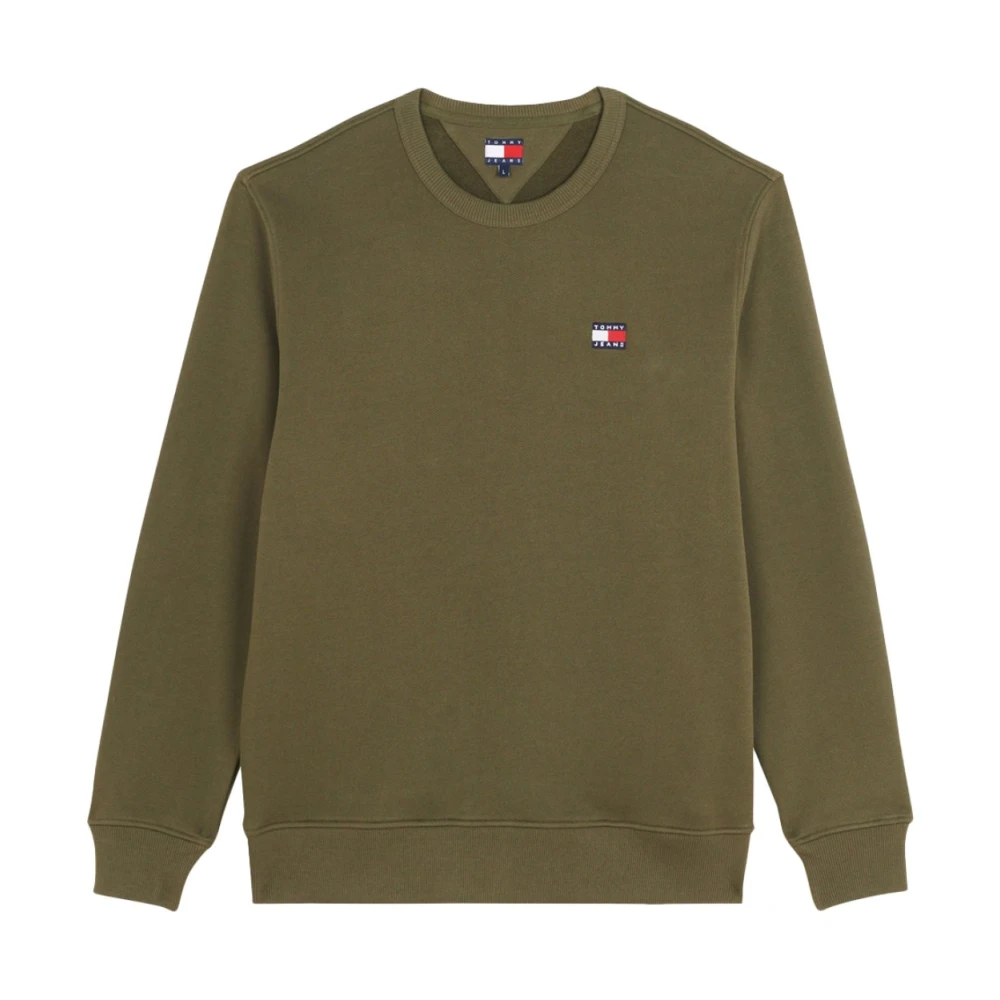 Tommy Jeans Groene Logo Katoenen Sweatshirt Green Heren
