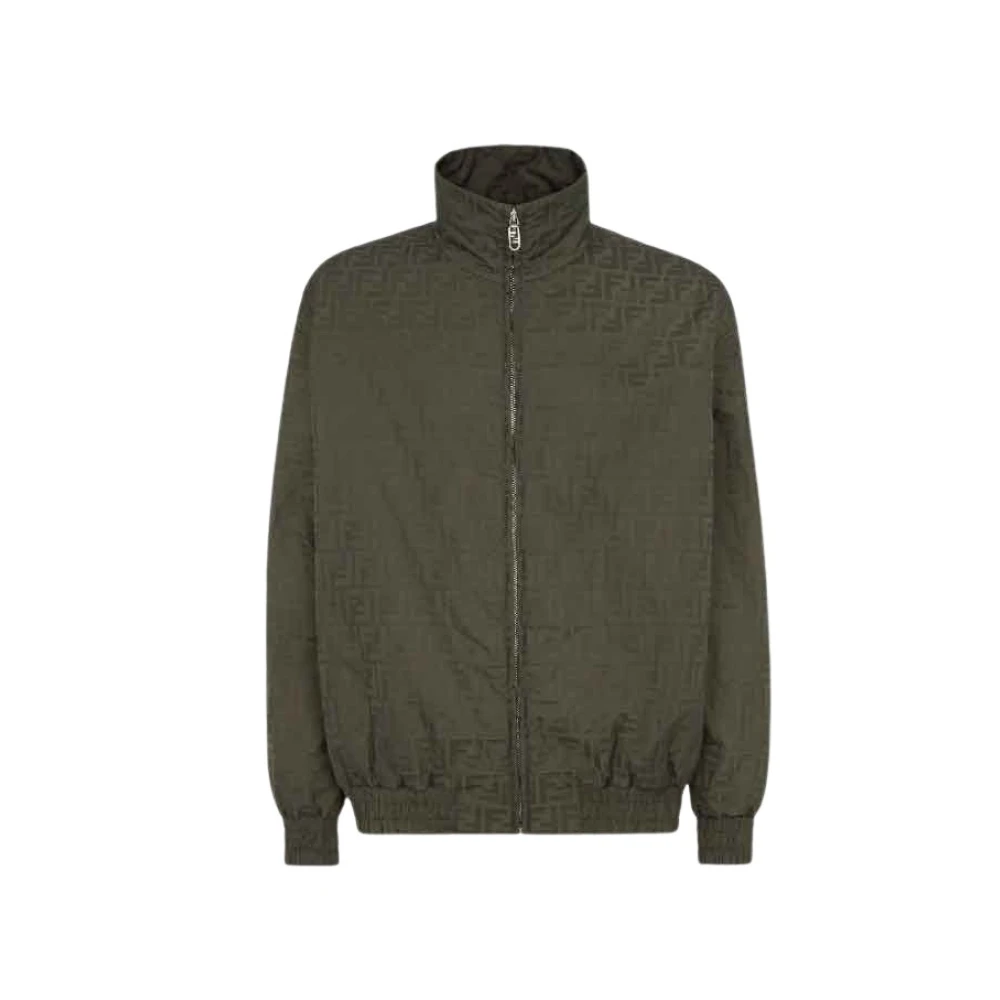 Fendi Bosgroene Gewatteerde Bomberjack Green Heren