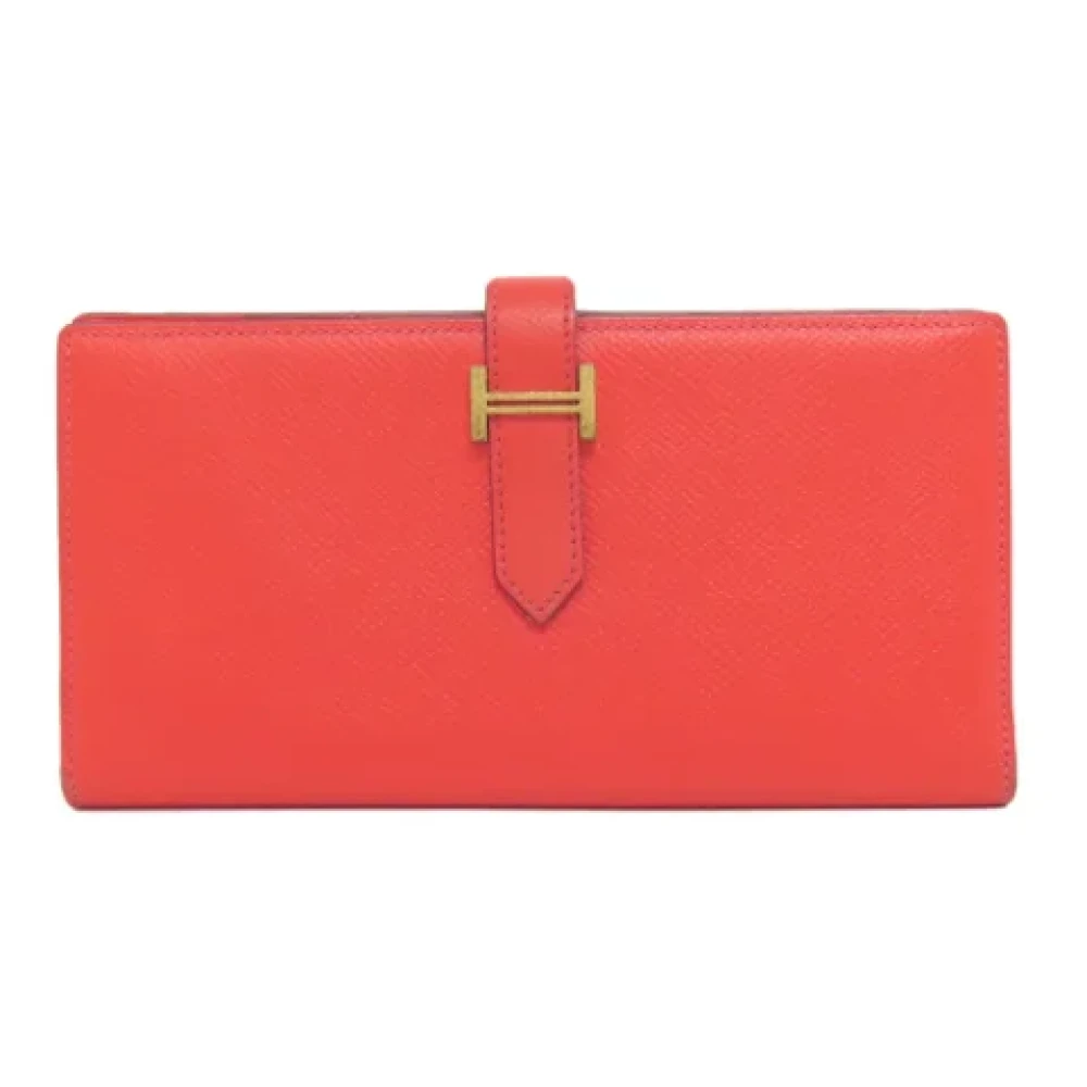 Hermès Vintage Pre-owned Leather wallets Red Dames