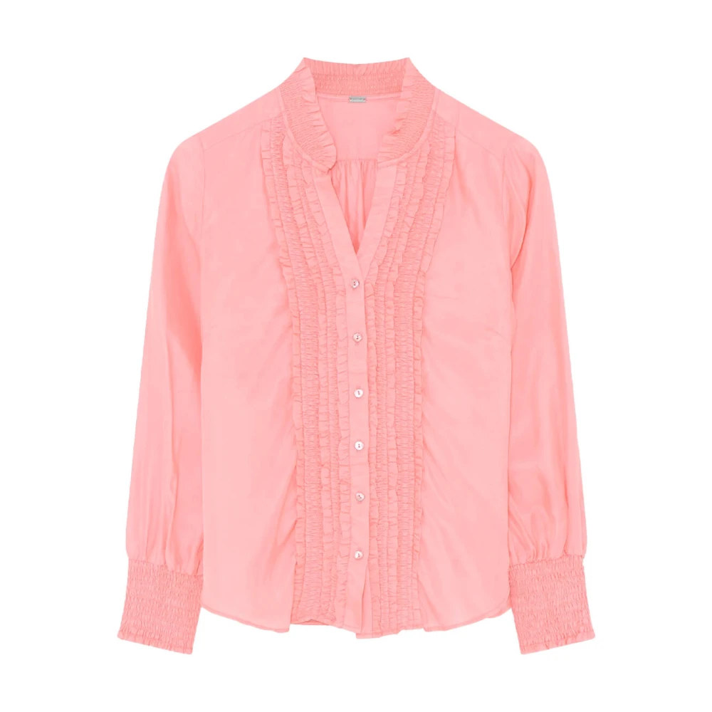 Gustav Carmen Shirt met Geborduurde Details Pink Dames
