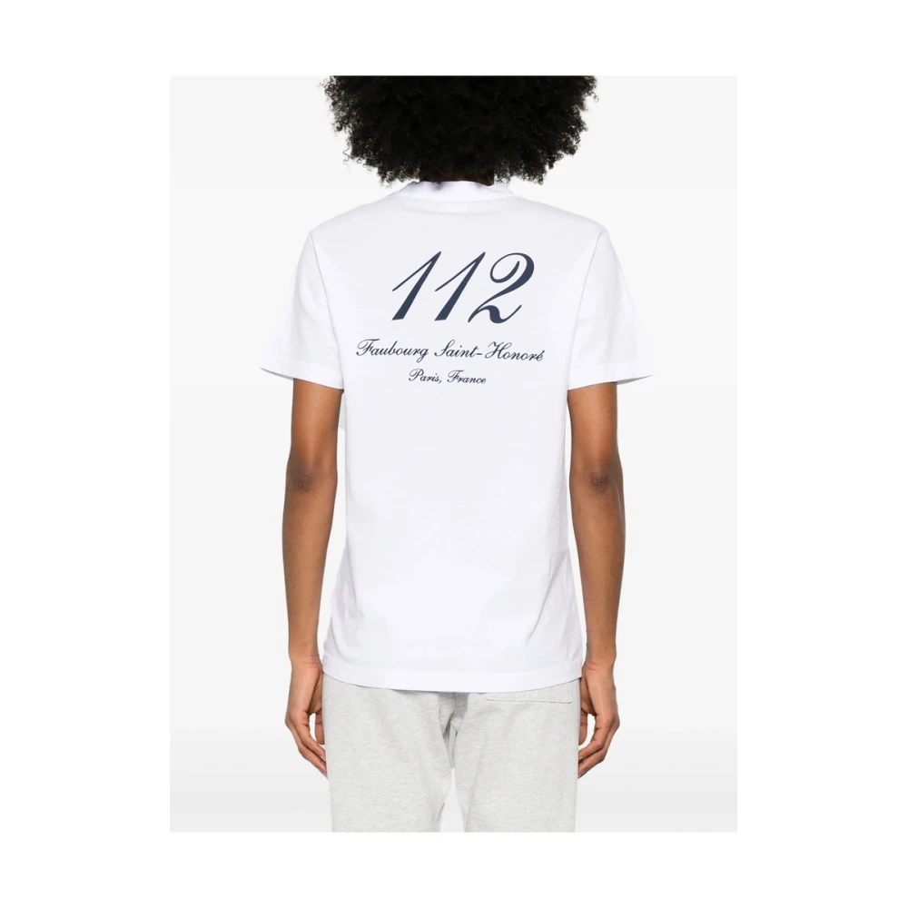 Sporty & Rich Wit Logo Print Crew Neck T-shirt White Dames