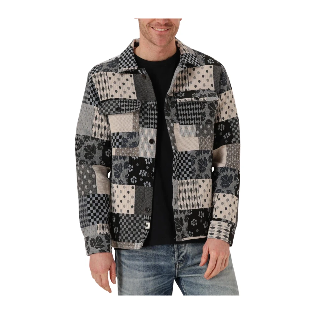 Anerkjendt Blauw Patchwork Overshirt voor Mannen Blue Heren
