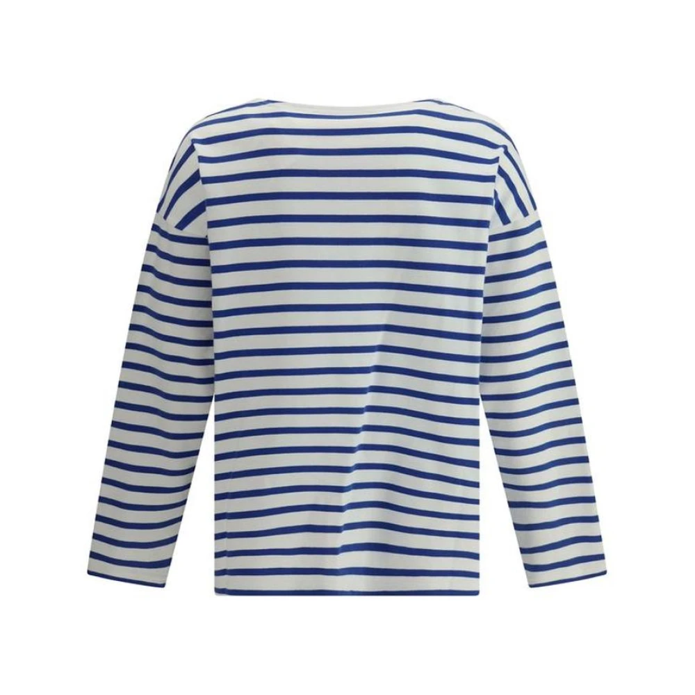 Valentino Gestreept T-shirt met bootnek en iconisch logo Multicolor Heren