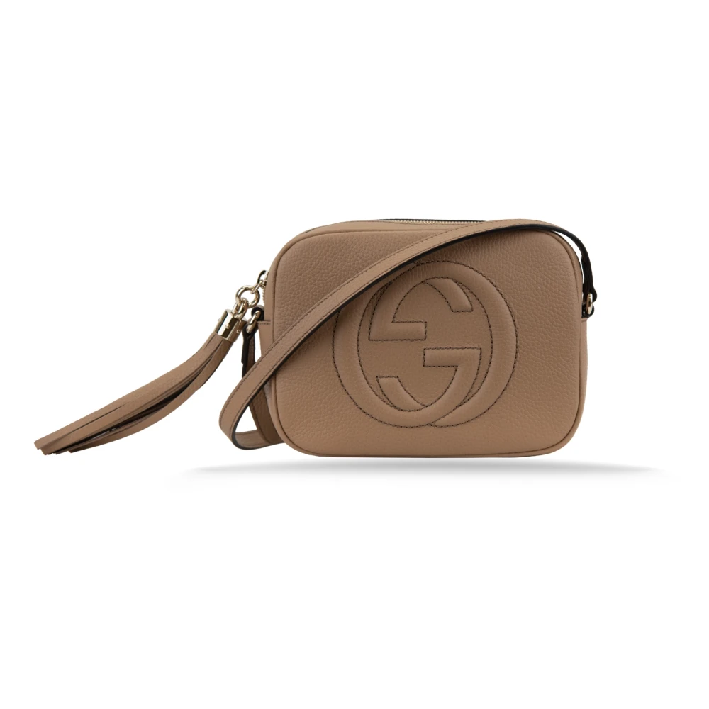 Gucci Leren Schoudertas met Rits Yellow Dames
