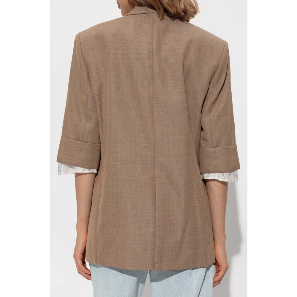 Victoria Beckham Wollen Blazer Beige Dames