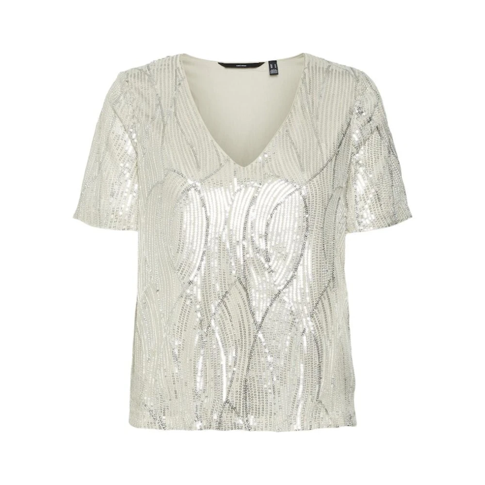 Vero Moda V-hals Top in Pumice Stone Beige Dames