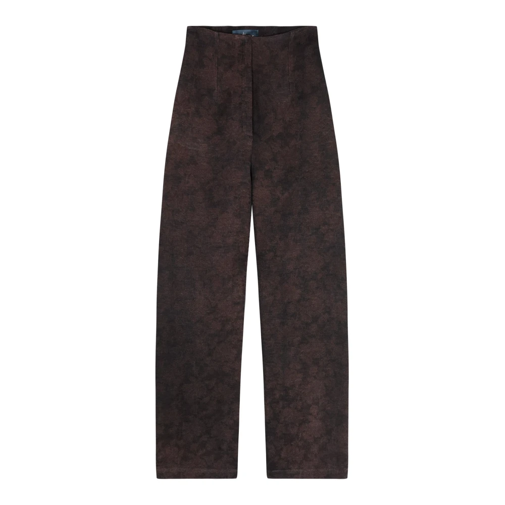 Cortana Women's Red Wide Trousers, Xs, Malaysia, Burgundy Jacquard Trousers