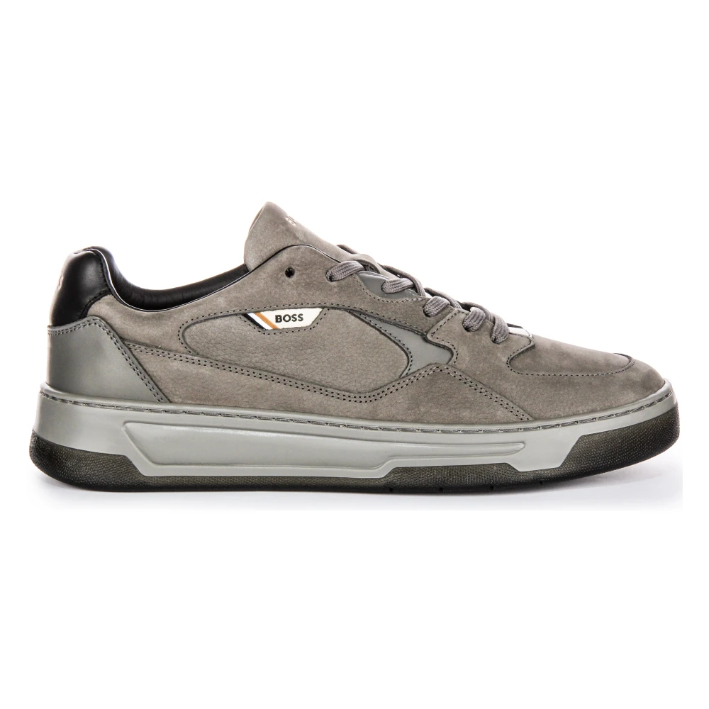 Hugo Men's Gray Sneakers, 11 Uk, Grey Nubuck Leather Trainers For